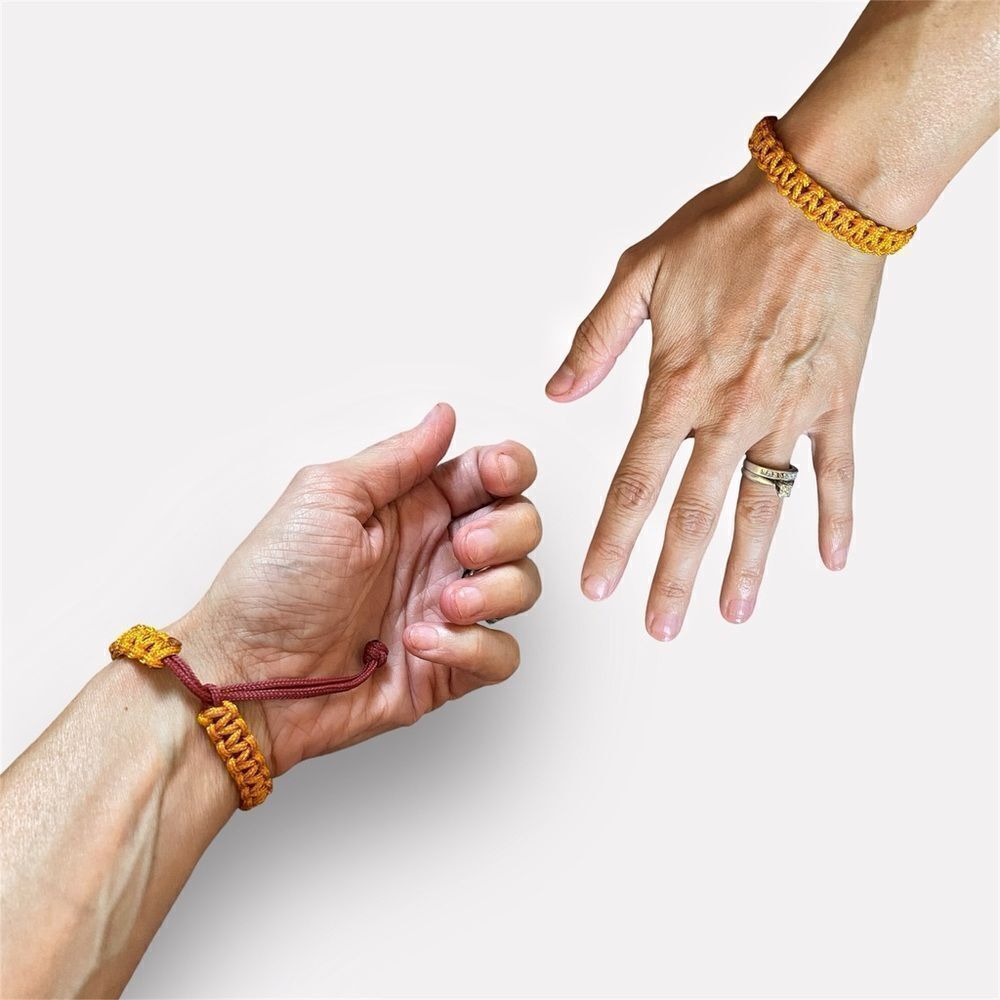 95 Paracord Bracelet NEW Unisex Goldenrod Yellow Crimson Red Handmade USA